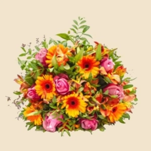 BOUQUET ORANGE ET FUCHSIA