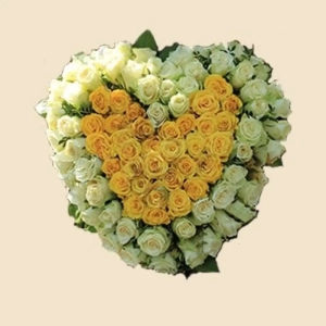 COEUR JAUNE ET BLANC