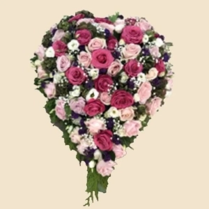 COEUR ROSE FUSCHIA ET BLANC