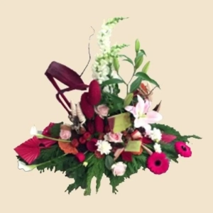 COUPE DE PLANTES ARRANGEMENT FORESTIER ET FLEURS NATURELLES