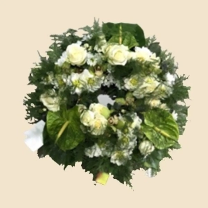 COURONNE A PLAT BLANCHE ET VERTE