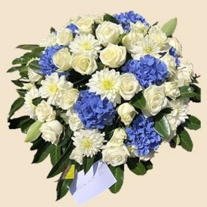 COUSSIN ROND BLANC ET BLEU
