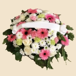 COUSSIN ROND ROSE PASTEL
