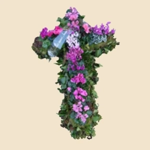 CROIX DE PLANTES FLEURIES