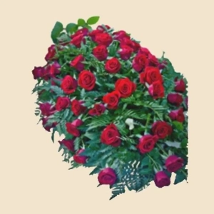 DESSUS DE CERCUEIL ROSES ROUGES